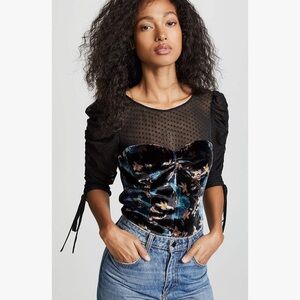 Rebecca Taylor Women's Long Sleeve Solstice Velvet Top